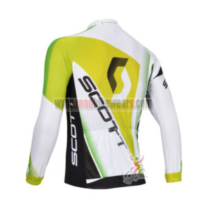 2013 Team SCOTT Pro Bicycle Jersey Long Sleeve White Green