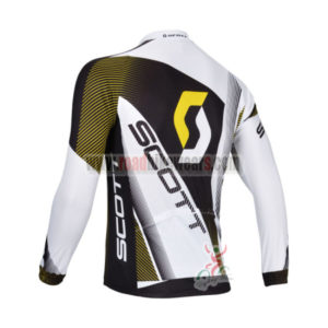 2013 Team SCOTT Pro Cycling Jersey Long Sleeve White Black Yellow