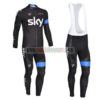 2013 Team SKY Cycling Long Bib Kit Black