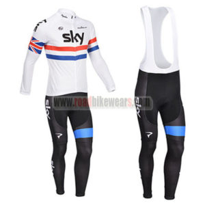2013 Team SKY Pro Cycling Long Bib Kit White