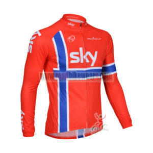 2013 Team SKY Pro Cycling Long Jersey Red