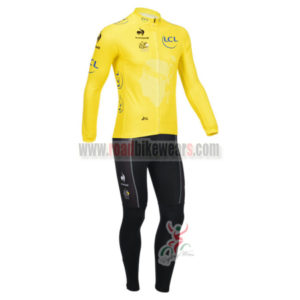 2013 Tour de France Pro Cycling Long Sleeve Yellow Jersey Kit