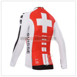 2014 Team ASSOS Bicycle Long Jersey Red White Cross