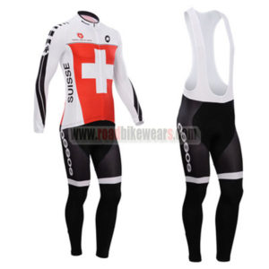 2014 Team ASSOS Cycling Long Bib Kit Red White Cross