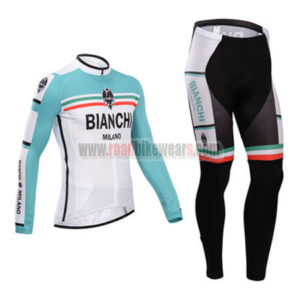 2014 Team BIANCHI Cycling Long Kit Blue White