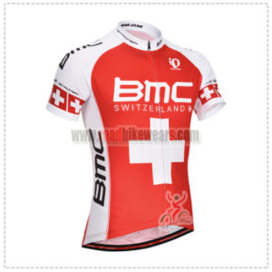 2014 Team BMC Cycling Jersey Red White Cross