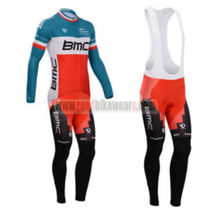 2014 Team BMC Pro Cycling Long Bib Kit Blue Red