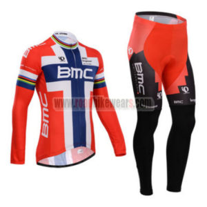 2014 Team BMC Pro Cycling Long Kit Red Blue Cross
