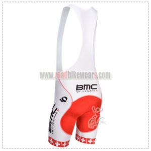 2014 Team BMC Riding Bib Shorts Red White Cross