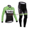 2014 Team Belkin Cycling Long Kit Green Black