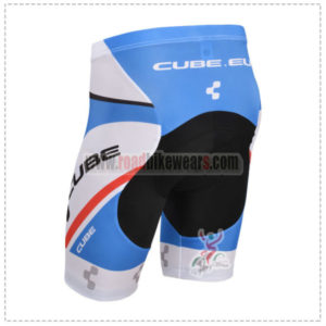 2014 Team CUBE Bicycle Shorts White Blue