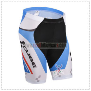 2014 Team CUBE Cycling Shorts White Blue