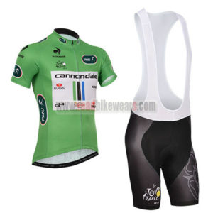 2014 Team Cannondale Tour de France Cycling Green Jersey Bib Kit
