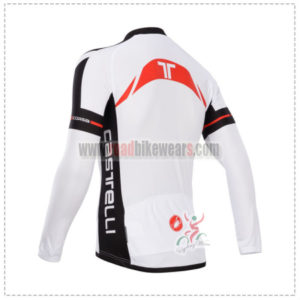 2014 Team Castelli Cycle Long Jersey White Red
