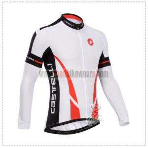 2014 Team Castelli Cycling Long Jersey White Red