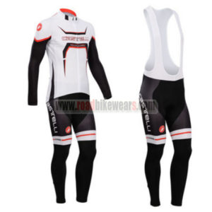 2014 Team Castelli Riding Long Bib Kit White Black