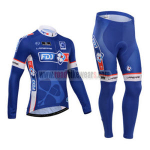 2014 Team FDJ Pro Cycling Long Kit Blue