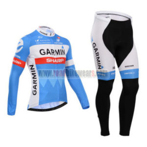 2014 Team GARMIN SHARP Cycling Long Kit Blue White