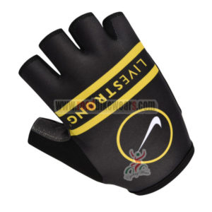 2014 Team LIVESTRONG Cycling Gloves Black Yellow