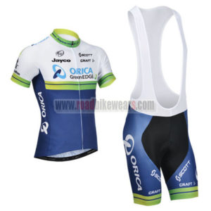2014 Team ORICA GreenEDGE Cycling Bib Kit White Blue