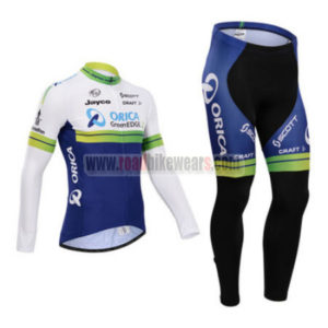 2014 Team ORICA GreenEDGE Cycling Long Kit White Blue