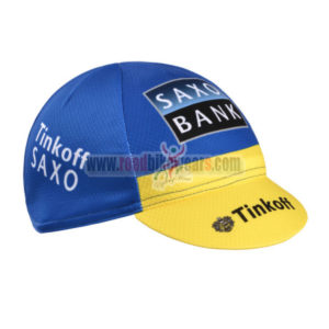 2014 Team SAXO BANK Bicycle Cap Yellow Blue