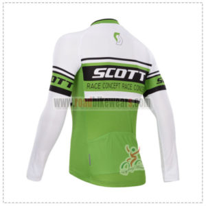 2014 Team SCOTT Bicycle Long Jersey White Green