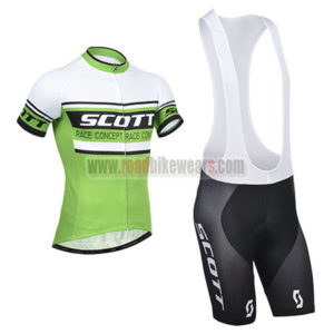 2014 Team SCOTT Cycling Bib Kit White Green