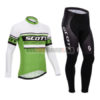 2014 Team SCOTT Cycling Long Kit White Green