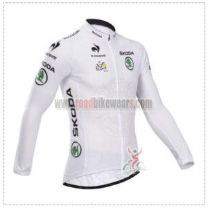 2014 Tour de France Cycling Long Sleeve White Jersey