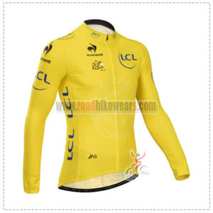 2014 Tour de France Cycling Long Sleeve Yellow Jersey