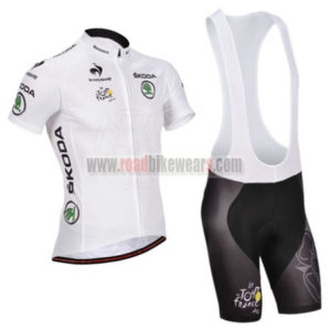 2014 Tour de France Cycling White Jersey Bib Kit