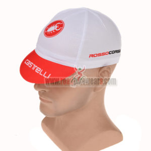 2015 Team Castelli Cycling Cap Hat White Red