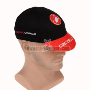 2015 Team Castelli Riding Cap Hat Black Red