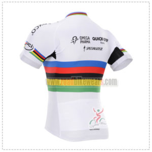 2015 Team QUICK STEP UCI Champion Bicycle Jersey White Rainbow