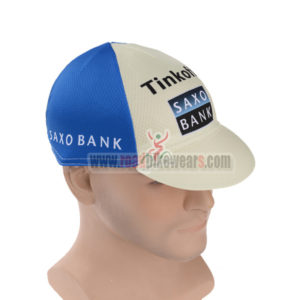 2015 Team SAXO BANK Cycling Cap White Blue