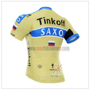 2015 Team Tinkoff SAXO BANK Bicycle Jersey Yellow Blue