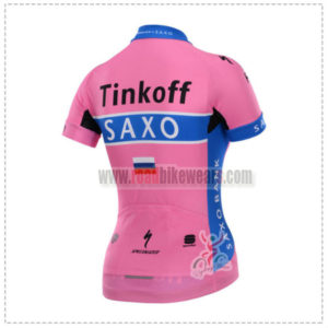 2015 Team Tinkoff SAXO BANK Women's Bicycle Jersey Pink Blue