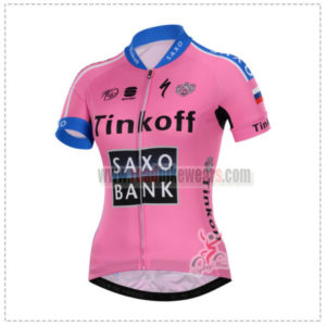 2015 Team Tinkoff SAXO BANK Women's Cycling Jersey Pink Blue