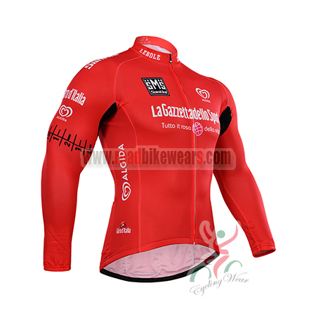 2015 Tour de Italia Cycle Apparel Biking Long Sleeves Jersey Ropa De Ciclismo Red Road Bike Wear Store