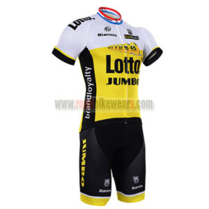 2016 Team LOTTO JUMBO Cycling Kit White Yellow