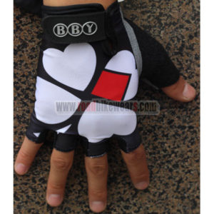 2010 Team FDJ Cycling Gloves Mitts Black White