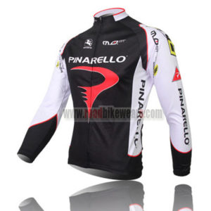 2010 Team PINARELLO Cycle Long Jersey Black White Red