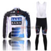 2010 Team SAXO BANK Cycling Long Bib Kit Black White Blue