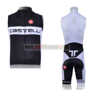 2011 Team Castelli Pro Cycle Sleeveless Bib Kit White Black