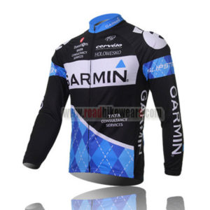 2011 Team GARMIN Cervelo Bicycle Long Jersey Black Blue