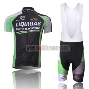 2011 Team LIQUIGAS cannondale Cycling Bib Kit Black Green