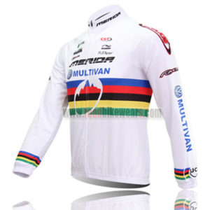 2011 Team MERIDA UCI Cycle Long Jersey White Rainbow