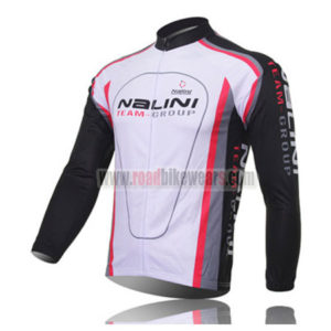2011 Team NALINI Cycle Long Jersey White Black
