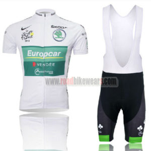 2012 Europcar Tour de France Cycling Bib Kit White